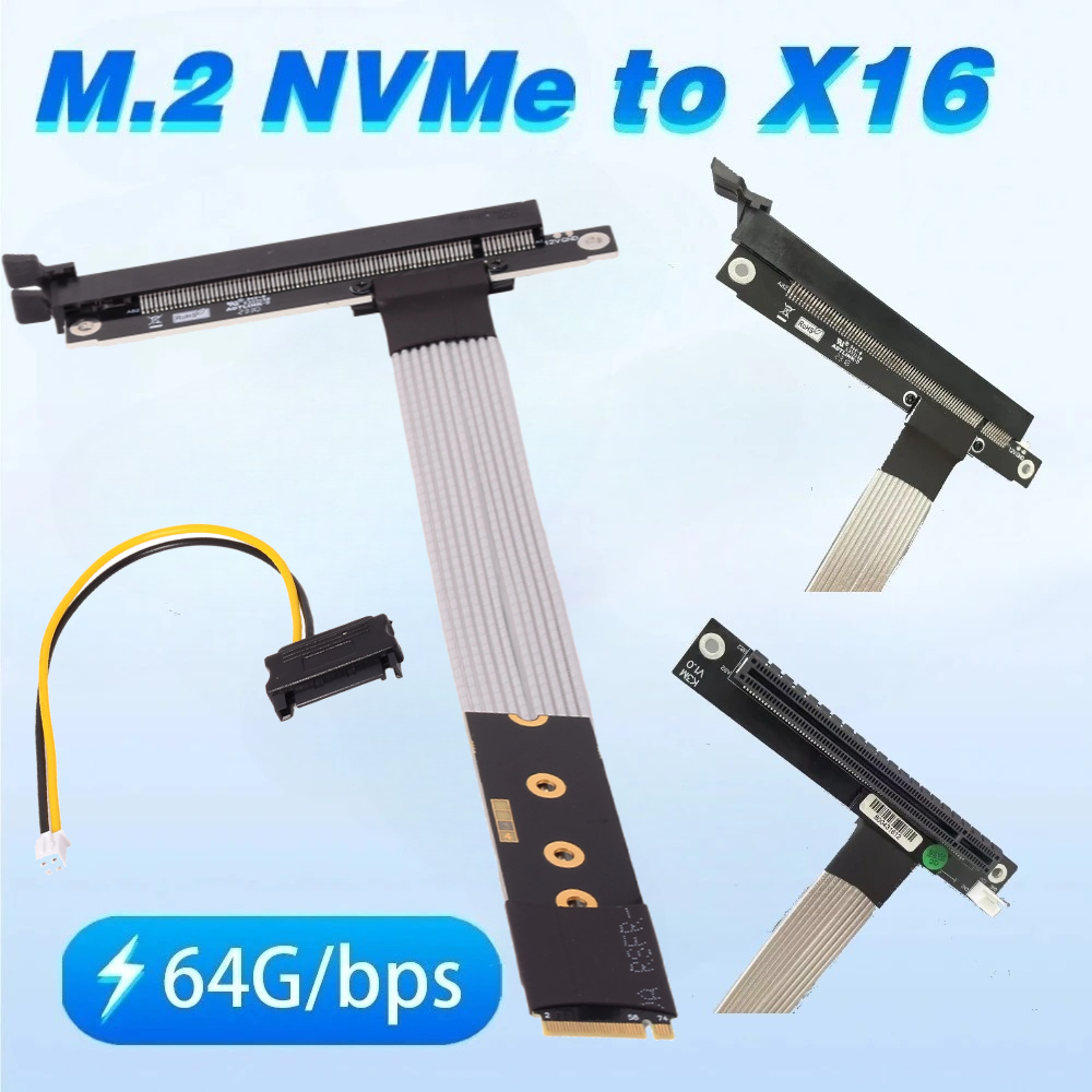 ADT M.2 NGFF NVMe key M to PCI - Pcie 4.0 X16 Riser Cable 90 Degree 评论和价格